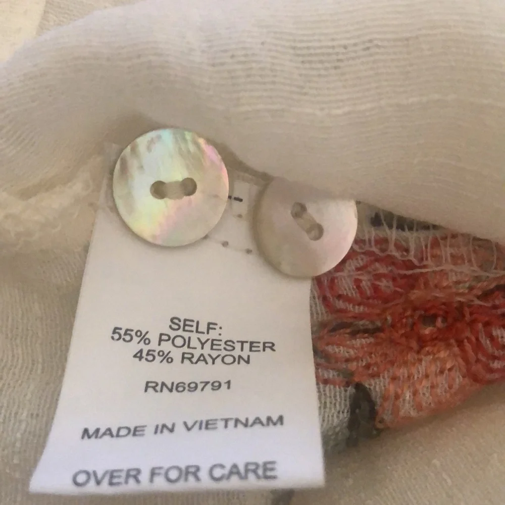 NWT Anthropologie Boho Style Embroidery Sheer Top - Picture 9 of 10